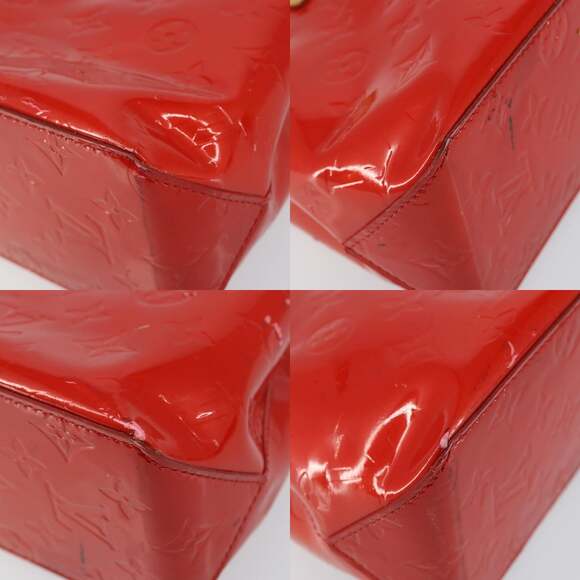 LOUIS VUITTON Monogram Vernis Reade PM Hand Bag Red Rouge M91088 - Picture 10 of 13